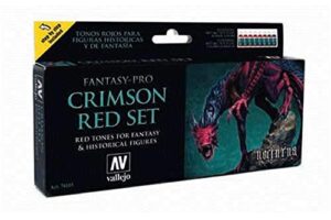 vallejo vj74103 fantasy-pro crimson set toy, red