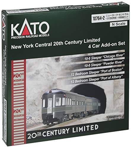Kato USA Model Train Products N Scale New York Central 20th Century Limited 4-Car Add-on Set (106-7130)