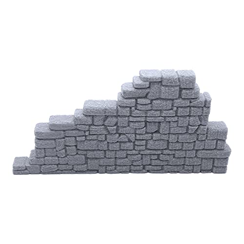 EnderToys Ruined Stone Walls Set B, Terrain Scenery for Tabletop 28mm Miniatures Wargame, 3D Printed and Paintable