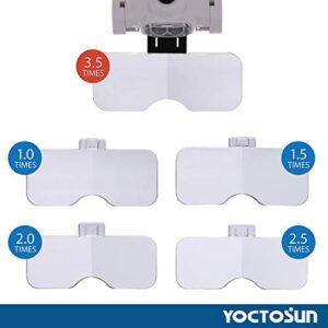 YOCTOSUN Rechargeable Headband Magnifier with 2 LED Lights and 5 Detachable Lenses 1X,1.5X,2X,2.5X,3.5X, Hands-Free Head Magnifying Glasses for Close Work, Jewelry Work, Watch Repair, Arts & Crafts