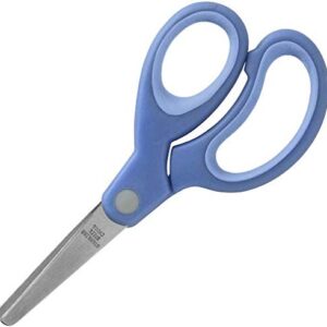 1InTheOffice Scissors for School Kids, Blunt Tip Scissors, Kids Blunt End Scissors, Kids Safe Scissors Kid Scissors Blunt Tip, Small Safety Scissors, Blue (2 Pack)