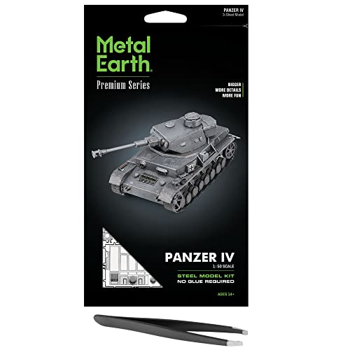 Fascinations Metal Earth Premium Series Panzer IV Tank 3D Metal Model Kit Bundle with Tweezers