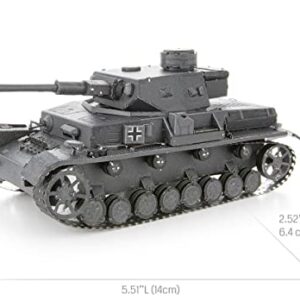 Fascinations Metal Earth Premium Series Panzer IV Tank 3D Metal Model Kit Bundle with Tweezers