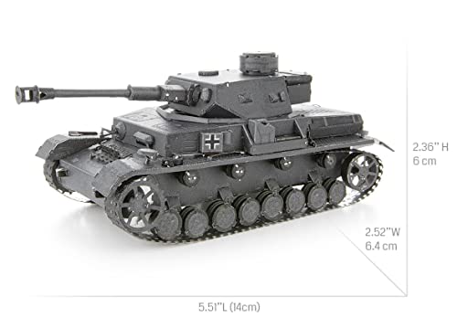 Fascinations Metal Earth Premium Series Panzer IV Tank 3D Metal Model Kit Bundle with Tweezers