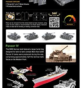 Fascinations Metal Earth Premium Series Panzer IV Tank 3D Metal Model Kit Bundle with Tweezers