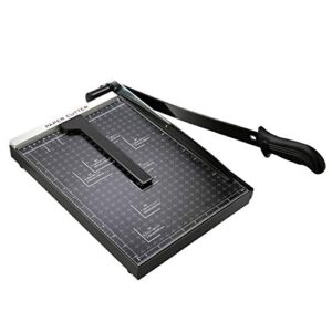 Paper Trimmer, A4 Paper Cutter Guillotine with Heavy Duty Gridded Base Cut Length 12 Sheets Capacity, Cutting Paper Machine for Home Office (Black)