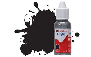 humbrol acrylic paint dropper bottle color no. 33 black matt 14ml db0033