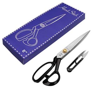 Handi Stitch Tailor Dressmaking Scissors and Yarn Thread Snippers - Heavy Duty 20.32cm/8 Inch Stainless Steel Sharp Shears - For cutting Fabric, Clothes, Leather, Denim, Altering, Sewing & Tailoring