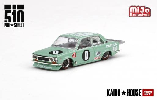 Datsun 510 Pro Street KDO510 Light Green (Designed by Jun Imai) Kaido House Special 1/64 Diecast Model Car by True Scale Miniatures KHMG008