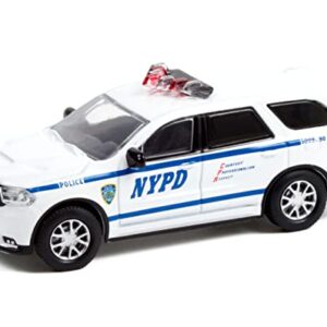 2019 Durango White with Blue Stripes NYPD New York City Police Department (New York) Hot Pursuit 1/64 Diecast Model Car by Greenlight 42980 F