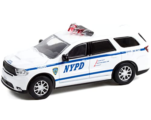 2019 Durango White with Blue Stripes NYPD New York City Police Department (New York) Hot Pursuit 1/64 Diecast Model Car by Greenlight 42980 F