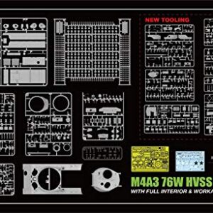 Rye Field Model 1/35 M4A3 76W HVSS Sherman with Full Interior and workable Track Links RM-5042