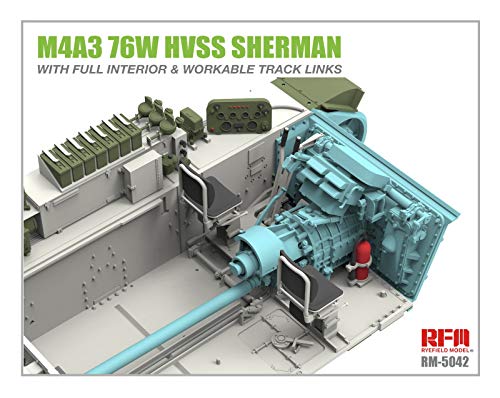 Rye Field Model 1/35 M4A3 76W HVSS Sherman with Full Interior and workable Track Links RM-5042