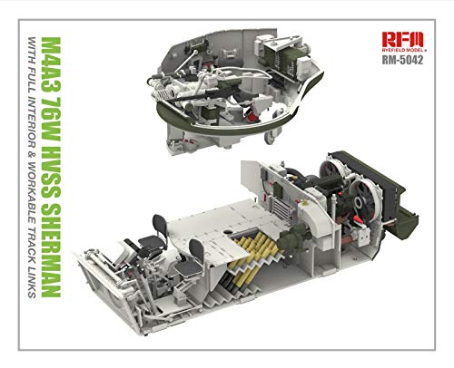 Rye Field Model 1/35 M4A3 76W HVSS Sherman with Full Interior and workable Track Links RM-5042