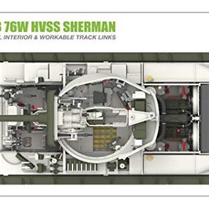 Rye Field Model 1/35 M4A3 76W HVSS Sherman with Full Interior and workable Track Links RM-5042