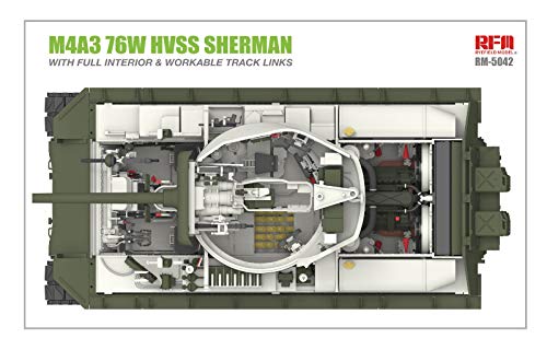 Rye Field Model 1/35 M4A3 76W HVSS Sherman with Full Interior and workable Track Links RM-5042