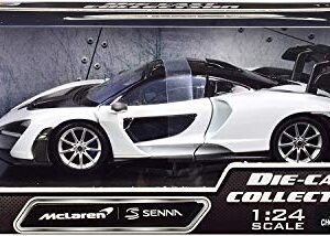 McLaren Senna White and Black 1/24 Diecast Model Car by Motormax 79355