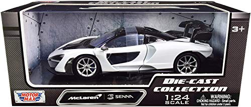 McLaren Senna White and Black 1/24 Diecast Model Car by Motormax 79355