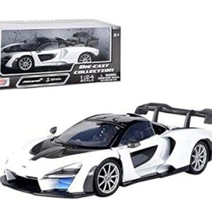 McLaren Senna White and Black 1/24 Diecast Model Car by Motormax 79355