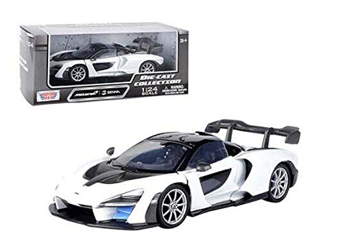 McLaren Senna White and Black 1/24 Diecast Model Car by Motormax 79355