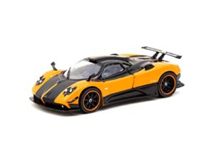 pagani zonda cinque arancio saint tropez orange metallic and black global64 series 1/64 diecast model car by tarmac works t64g-tl021-or