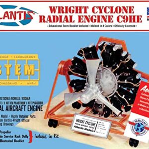 Atlantis STEM Wright Cyclone Engine 1/12 Scale Plastic Model kit Made in The USA