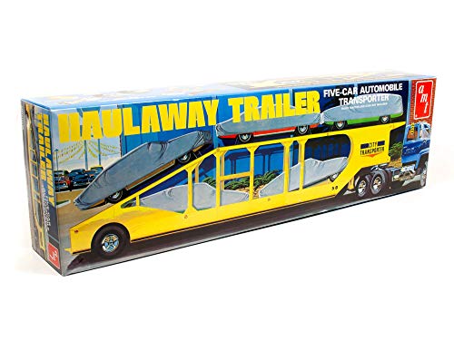 AMT 5-Car Haulaway Trailer 1/25th Scale Model Kit, White (AMT1193)