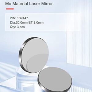 3PCS FAHKNS Molybdenum Reflective Lens Dia:20mm/0.79" T3mm Mo Mirror Laser Lens for CO2 Laser Engraving Cutting Engraver/Cutter 40W-200W