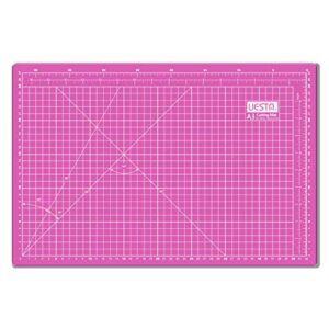 PVC A3 Cutting Mat() - A3 5 Layers PVC (18L x 12W Inch) (450 x 300 mm), Colorful Self Healing Cutting Mat Craft Fabric Quilting Sewing Scrapbooking One Sided Art Project (Set of 1) UESTA (Pink)