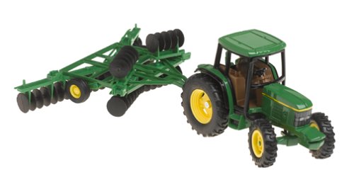 ERTL John Deere 6410 Tractor With Barge Wagon And Disk (1:32 Scale) , Green