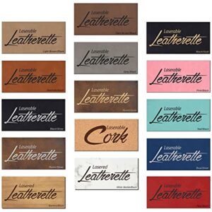 Laserable Leatherette 12" x 18", Leather Sheets for Laser Engraving with Adhesive Backing, Craft Supplies and Materials (Black/Gold)