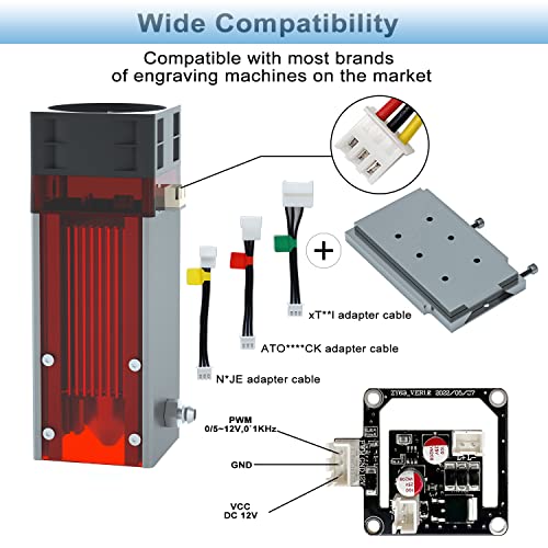 ZBAITU C80 80W Laser Module Kit, 10W Optical Diode Laser Module for Engraver Cutter, 10W Laser Head for DIY Metal Wood Leather Acrylic Glass, Compatible Most Laser Engraving Cutting Machine, 12V