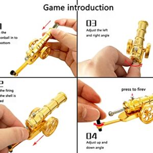 Mini Golden Cannon Model Metal Replica Collection Desktop Decoration Ornaments