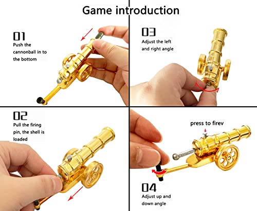 Mini Golden Cannon Model Metal Replica Collection Desktop Decoration Ornaments