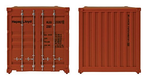 Walthers SceneMaster HO Scale Model of Hapag Lloyd (Orange, Blue) 20' Corrugated Container,949-8055