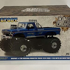 Kings of Crunch - Bigfoot #1-1974 Ford F-250 Diecast Monster Truck with 66-Inch Tires in 1:18 Scale