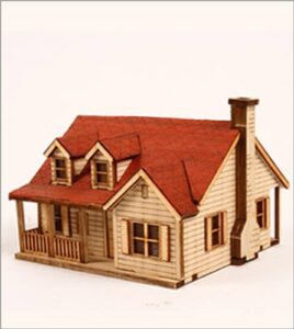 desktop wooden model kit western house 2 by young modeler