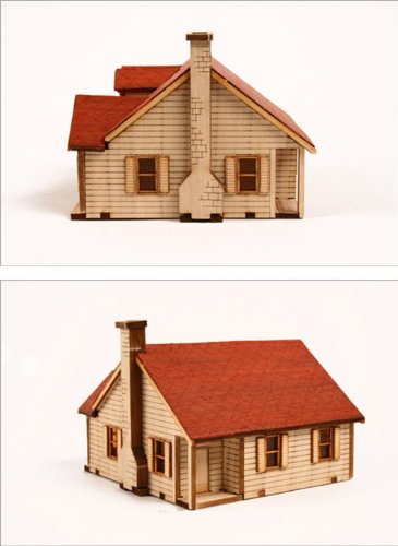 DESKTOP Wooden Model Kit Western House 2 by Young Modeler