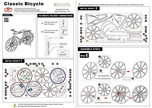 Fascinations Metal Earth Premium Series Classic Bicycle 3D Metal Model Kit