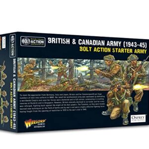 WarLord Bolt Action British & Canadian Army 1943-1945 Starter Set 1:56 WWII Military Table Top Wargaming Plastic Model Kit 402011020