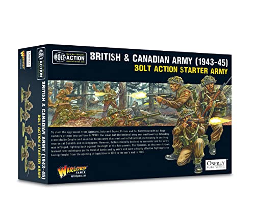 WarLord Bolt Action British & Canadian Army 1943-1945 Starter Set 1:56 WWII Military Table Top Wargaming Plastic Model Kit 402011020