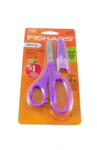 Fiskars Scissors Blunt-tip Safety-Edge Blades w/Sheath (Purple)