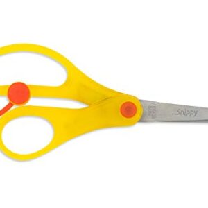 Hygloss-Armada Art Snippy Spring-Action Scissors - Spring Back Open as You Cut - Stainless Steel, Blunt Tip Blades - Easy Cutting for Children - Kids’ Arts & Crafts - 5 Inches - Yellow - 3 Pairs