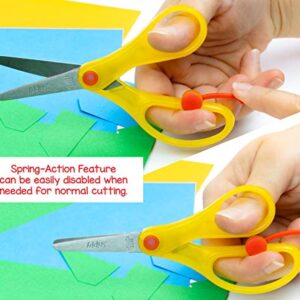 Hygloss-Armada Art Snippy Spring-Action Scissors - Spring Back Open as You Cut - Stainless Steel, Blunt Tip Blades - Easy Cutting for Children - Kids’ Arts & Crafts - 5 Inches - Yellow - 3 Pairs