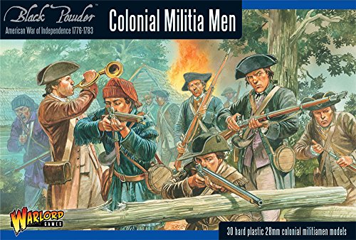 Black Powder Revolutionary War Colonial Militia Men 1:56 Military Wargaming Plastic Model Kit