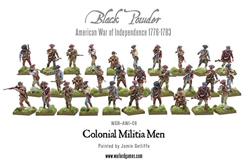 Black Powder Revolutionary War Colonial Militia Men 1:56 Military Wargaming Plastic Model Kit