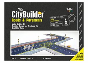 the citybuilder roads & pavements cardboard model layout kit – o scale model railroad accessories