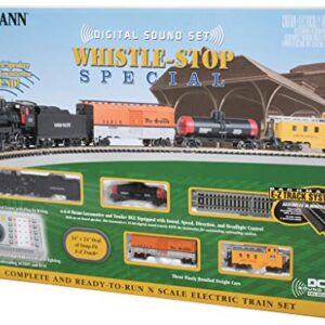 Bachmann Trains - Whistle-Stop Special DCC Sound Value Ready to Run Electric Train Set - N Scale , Black