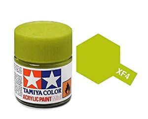tamiya 81704 acrylic mini xf4 yellow green 1/3 oz
