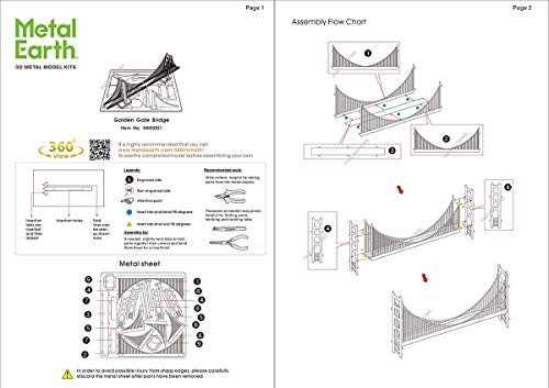 Fascinations Metal Earth San Francisco Golden Gate Bridge 3D Metal Model Kit